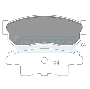 Brake Pads Front Fits Toyota Datsun 120Y, 140Y 79-82, Pulsar Exa, Cherry TG0293N - Transgold | Universal Auto Spares