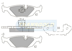 Brake Pads Rear Fits Bmw 83-,Porsche 928 '83- TG0296N - Transgold | Universal Auto Spares