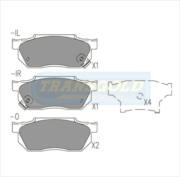 Brake Pads Front Fits Honda Civic Van, Wagon '85-87, Prelude '83-85 TG0300N - Transgold | Universal Auto Spares