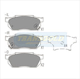 Brake Pads Front Fits Honda Civic Van, Wagon '85-87, Prelude '83-85 TG0300N - Transgold | Universal Auto Spares