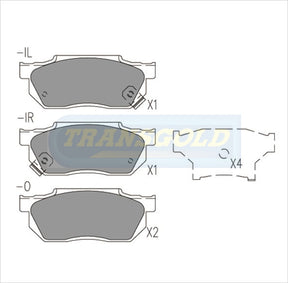 Brake Pads Front Fits Honda Civic Van, Wagon '85-87, Prelude '83-85 TG0300N - Transgold | Universal Auto Spares