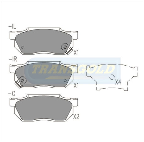 Brake Pads Front Fits Honda Civic Van, Wagon '85-87, Prelude '83-85 TG0300N - Transgold | Universal Auto Spares