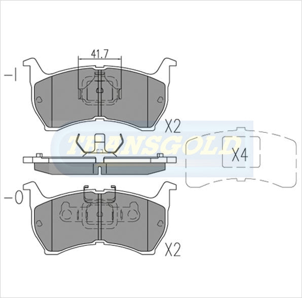 Brake Pads Front Fits Ford, Mazda, Telstar 626 TG0304N - Transgold | Universal Auto Spares