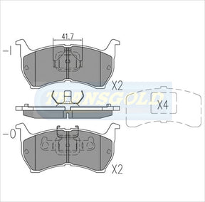 Brake Pads Front Fits Ford, Mazda, Telstar 626 TG0304N - Transgold | Universal Auto Spares
