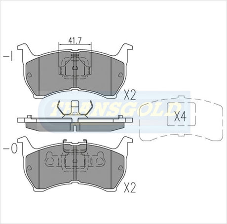Brake Pads Front Fits Ford, Mazda, Telstar 626 TG0304N - Transgold | Universal Auto Spares