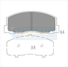 Brake Pads Front Fits Mitsubishi Colt, Cordia, Galant, Lancer, Magna, Nimbus TG0319N - Transgold | Universal Auto Spares
