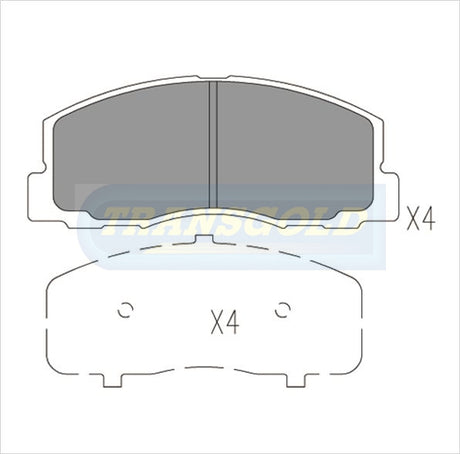 Brake Pads Front Fits Mitsubishi Colt, Cordia, Galant, Lancer, Magna, Nimbus TG0319N - Transgold | Universal Auto Spares