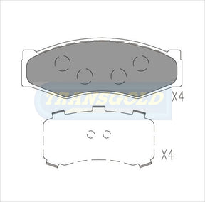 Brake Pads Front Fits Nissan 300C, 720 Ute, Navara, Nomad, Pathfinder TG0340N - Transgold | Universal Auto Spares