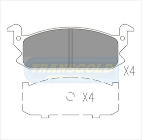 Brake Pads Front Fits Daihatsu Charade TG0383N - Transgold | Universal Auto Spares