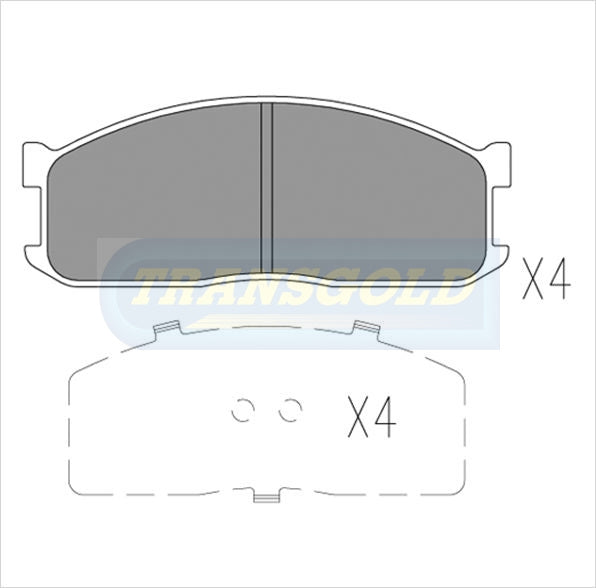 Brake Pads Front Fits Ford, Mazda Commercial TG0388N - Transgold | Universal Auto Spares