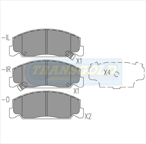 Brake Pads Front Fits Honda Accord 84-85 TG0390N - Transgold | Universal Auto Spares
