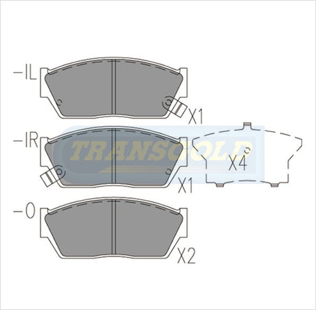 Brake Pads Front Fits Honda Civic Hatchback Cvcc Sedan 84-87 TG0408N - Transgold | Universal Auto Spares