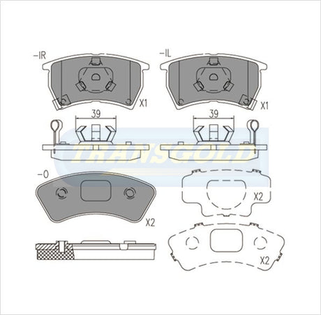 Brake Pads Front Fits Laser Ke, Wagon '87-90, Meteor '85-89 TG0427N - Transgold | Universal Auto Spares