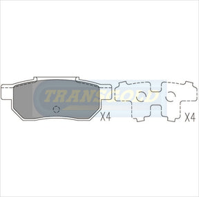Brake Pads Rear Fits Honda Accord '87-89/prelude '86-88 TG0430N - Transgold | Universal Auto Spares