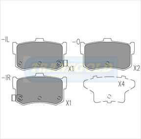 Brake Pads Rear Fits Honda Acura (2 Door) Legend 2 Door Coupe 87-90 TG0437N - Transgold | Universal Auto Spares