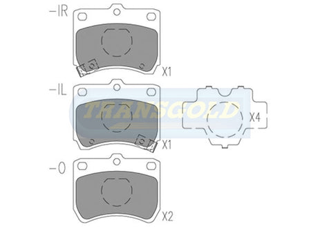 Brake Pads Front Fits Ford Festiva 91-94/ Mazda 121 87-90 TG0442N - Transgold | Universal Auto Spares