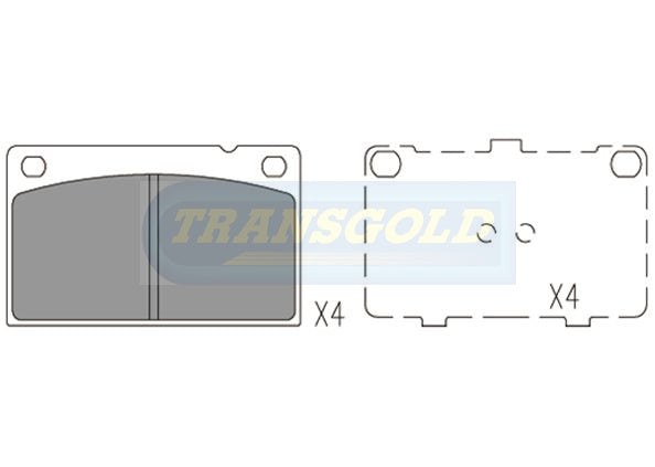 Brake Pads Front Fits Volvo 242 75-83 TG0549N - Transgold | Universal Auto Spares
