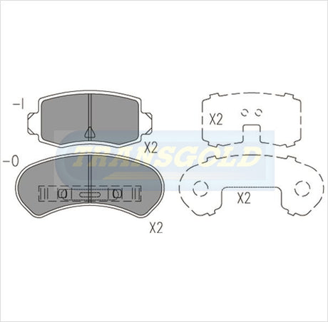 Brake Pads Rear Fits Ford TG1078N - Transgold | Universal Auto Spares
