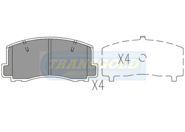 Brake Pads Front Fits Holden Astra, Pulsar, Mitsubishi, Toyota TG1103N - Transgold | Universal Auto Spares