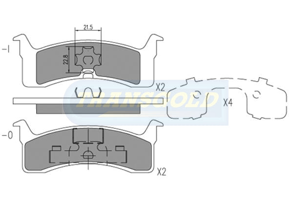 Brake Pads Rear Fits Mitsubishi Magna, Pulsar TG1104N - Transgold | Universal Auto Spares
