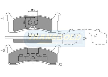 Brake Pads Rear Fits Mitsubishi Magna, Pulsar TG1104N - Transgold | Universal Auto Spares