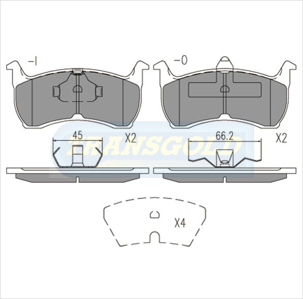 Brake Pads Front Fits Ford Falcon Ea 0n, All Models TG1108N - Transgold | Universal Auto Spares