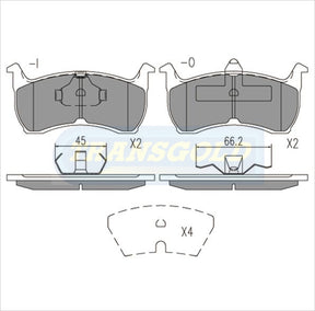 Brake Pads Front Fits Ford Falcon Ea 0n, All Models TG1108N - Transgold | Universal Auto Spares