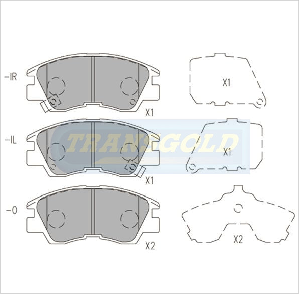 Brake Pads Front Fits Mitsubishi Commercial TG1113N - Transgold | Universal Auto Spares