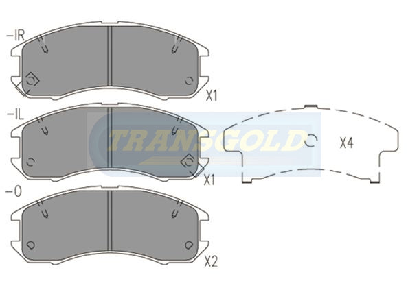 Brake Pads Front Fits Ford Telstar AV, AT/ Mazda 626 TG1114N - Transgold | Universal Auto Spares