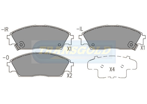 Brake Pads Front Fits Honda Civic Wagon, Prelude, Crx TG1123N - Transgold | Universal Auto Spares
