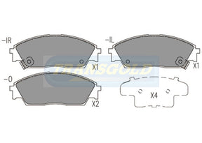 Brake Pads Front Fits Honda Civic Wagon, Prelude, Crx TG1123N - Transgold | Universal Auto Spares