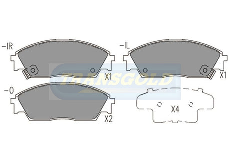 Brake Pads Front Fits Honda Civic Wagon, Prelude, Crx TG1123N - Transgold | Universal Auto Spares