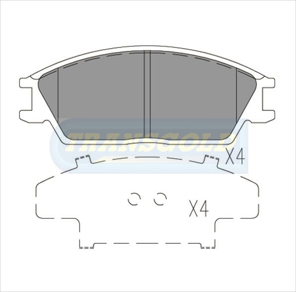 Brake Pads Front Fits Hyundai Excel 88-90, S Coupe 90-92 TG1124N - Transgold | Universal Auto Spares