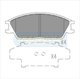 Brake Pads Front Fits Hyundai Excel 88-90, S Coupe 90-92 TG1124N - Transgold | Universal Auto Spares