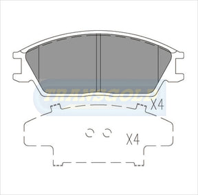 Brake Pads Front Fits Hyundai Excel 88-90, S Coupe 90-92 TG1124N - Transgold | Universal Auto Spares