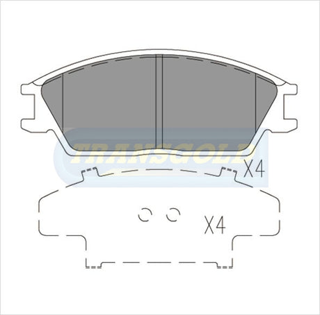 Brake Pads Front Fits Hyundai Excel 88-90, S Coupe 90-92 TG1124N - Transgold | Universal Auto Spares