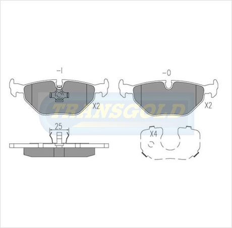 Brake Pads Rear Fits Bmw M3 Coupe E36/535 E34 88-96, 540is E34 93-96/M5 E34 90-93 TG1132N - Transgold | Universal Auto Spares