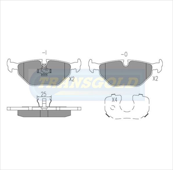 Brake Pads Rear Fits Bmw M3 Coupe E36/535 E34 88-96, 540is E34 93-96/M5 E34 90-93 TG1132N - Transgold | Universal Auto Spares
