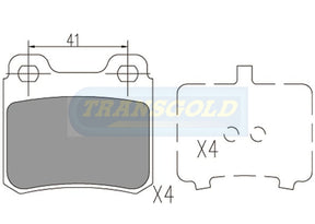 Brake Pads Rear Fits Mercedes 200td,300td,te, '85-93, Saab 900 '94 On TG1145N - Transgold | Universal Auto Spares