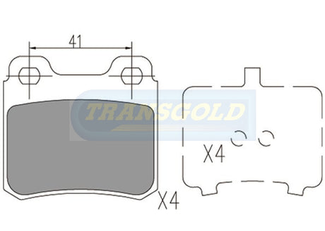 Brake Pads Rear Fits Mercedes 200td,300td,te, '85-93, Saab 900 '94 On TG1145N - Transgold | Universal Auto Spares