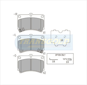 Brake Pads Front Fits Mazda 121, 323, Laser KF, KH TG1158N - Transgold | Universal Auto Spares