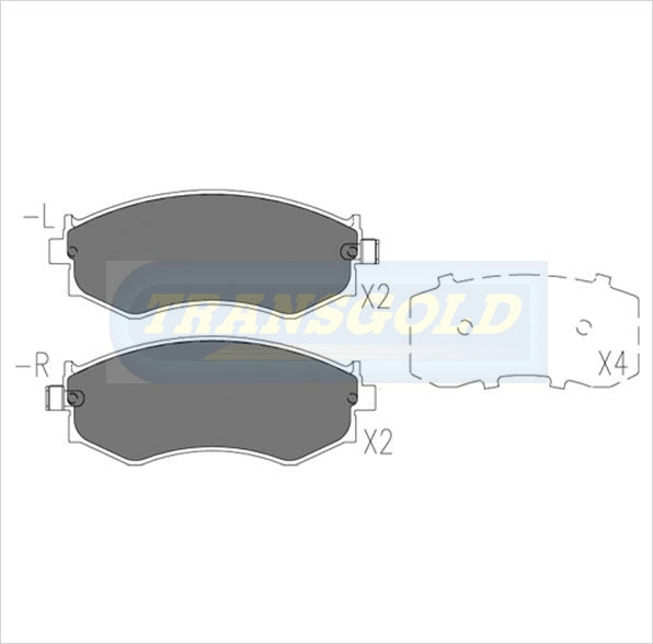 Brake Pads Front Fits Ford Corsair 89-92, Nissan Skyline 86-90 TG11654N - Transgold | Universal Auto Spares