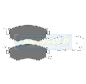 Brake Pads Front Fits Ford Corsair 89-92, Nissan Skyline 86-90 TG11654N - Transgold | Universal Auto Spares
