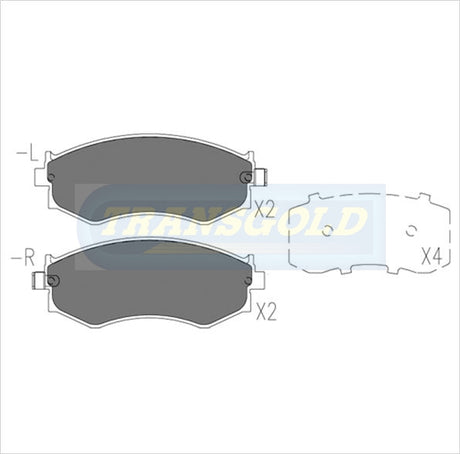 Brake Pads Front Fits Ford Corsair 89-92, Nissan Skyline 86-90 TG11654N - Transgold | Universal Auto Spares
