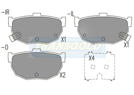Brake Pads Rear Fits Nissan Pintara 89-, Skyline R31 90 On TG1166N - Transgold | Universal Auto Spares