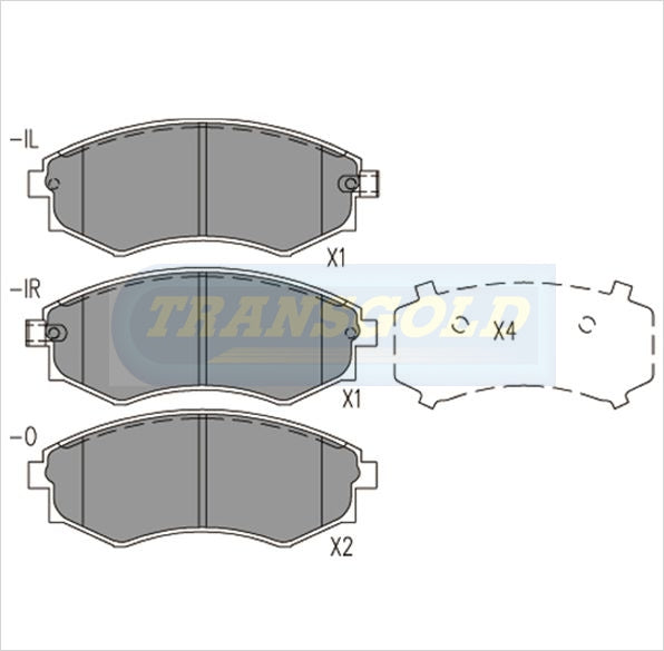 Brake Pads Front Fits Hyundai Sonata 89-97, Lantra 1.6, 1.8 91, Tiburon TG1167N - Transgold | Universal Auto Spares