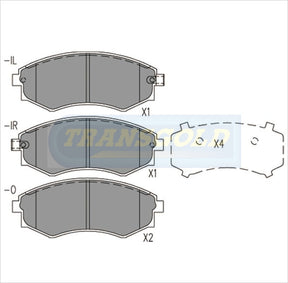 Brake Pads Front Fits Hyundai Sonata 89-97, Lantra 1.6, 1.8 91, Tiburon TG1167N - Transgold | Universal Auto Spares