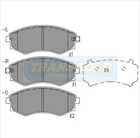 Brake Pads Front Fits Hyundai Sonata 89-97, Lantra 1.6, 1.8 91, Tiburon TG1167N - Transgold | Universal Auto Spares