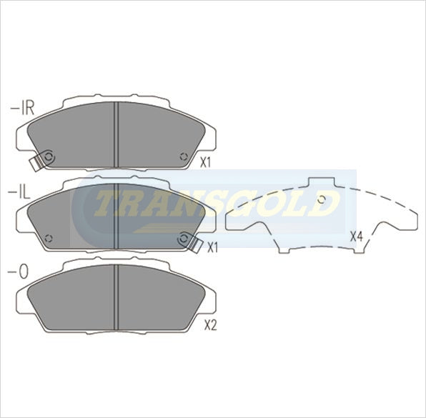 Brake Pads Front Fits Honda Accord TG1172N - Transgold | Universal Auto Spares