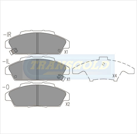 Brake Pads Front Fits Honda Accord TG1172N - Transgold | Universal Auto Spares